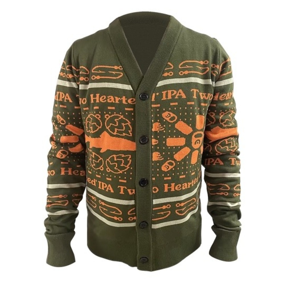 Bell's Brewery Two Hearted IPA Knit Cardigan size small beer craft